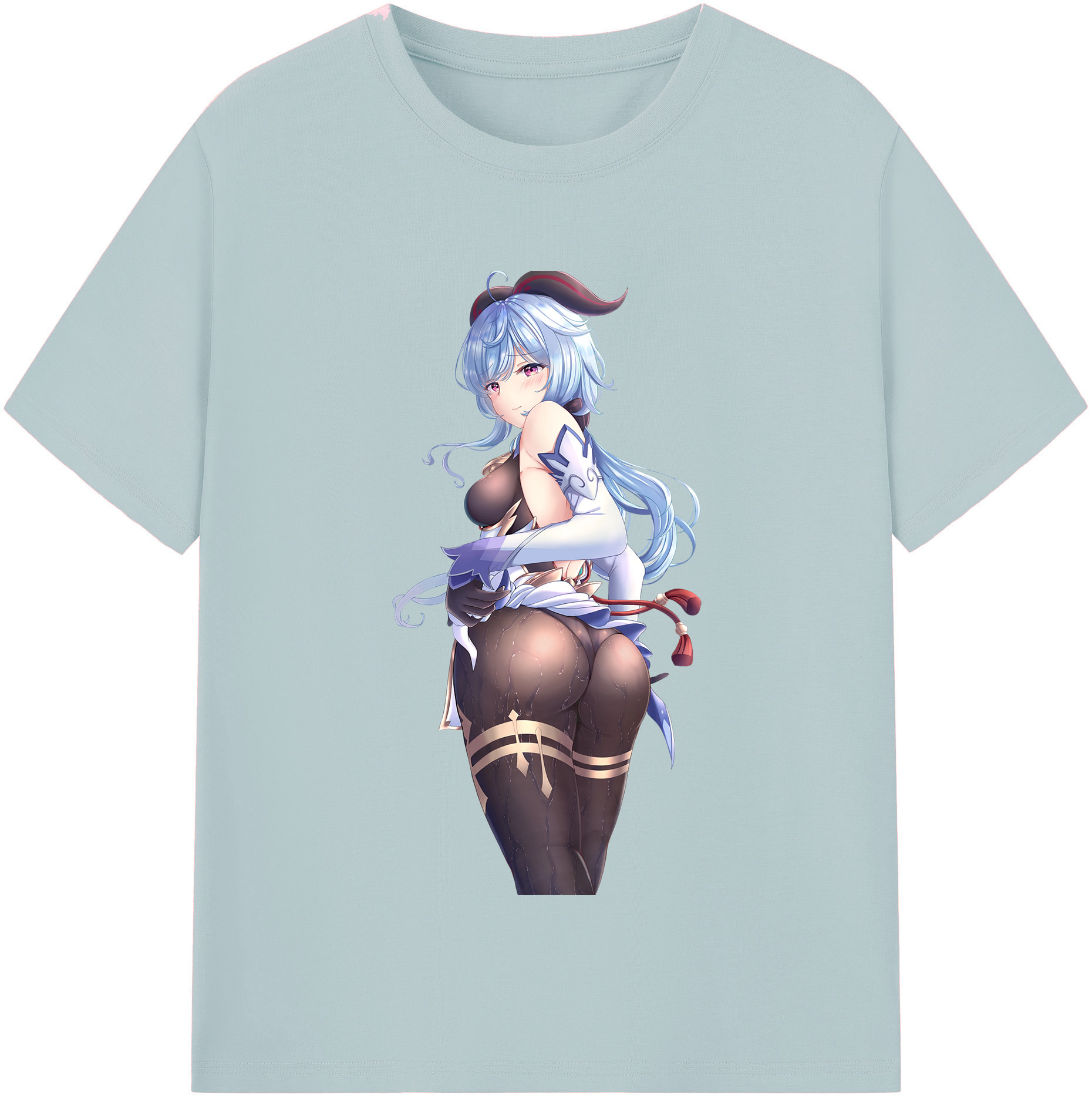 げんし神 甘雨 かんう genshin Ganyu 綿100％半袖Tシャツ（フロントプリント）